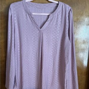 2 for $20 Lilac Eyelet Women's Blouse
